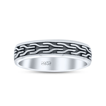 Unique Oxidized Finish Art Spinner Thumb Design Fascinating Band Thumb Ring